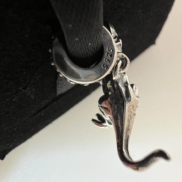 T-Rex Dinosaur S925 Sterling Silver, Pandora Moments Compatible Charm - Picture 6 of 10